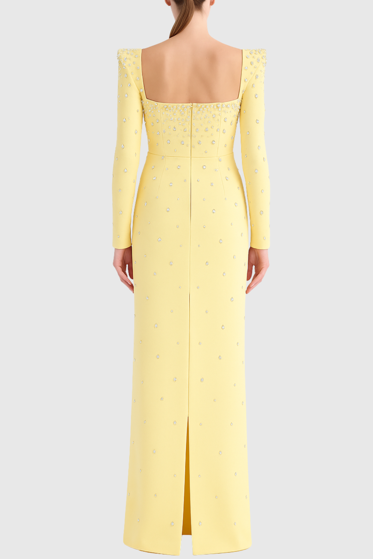 Bentla Crystal Embellished Maxi Dress - Yellow