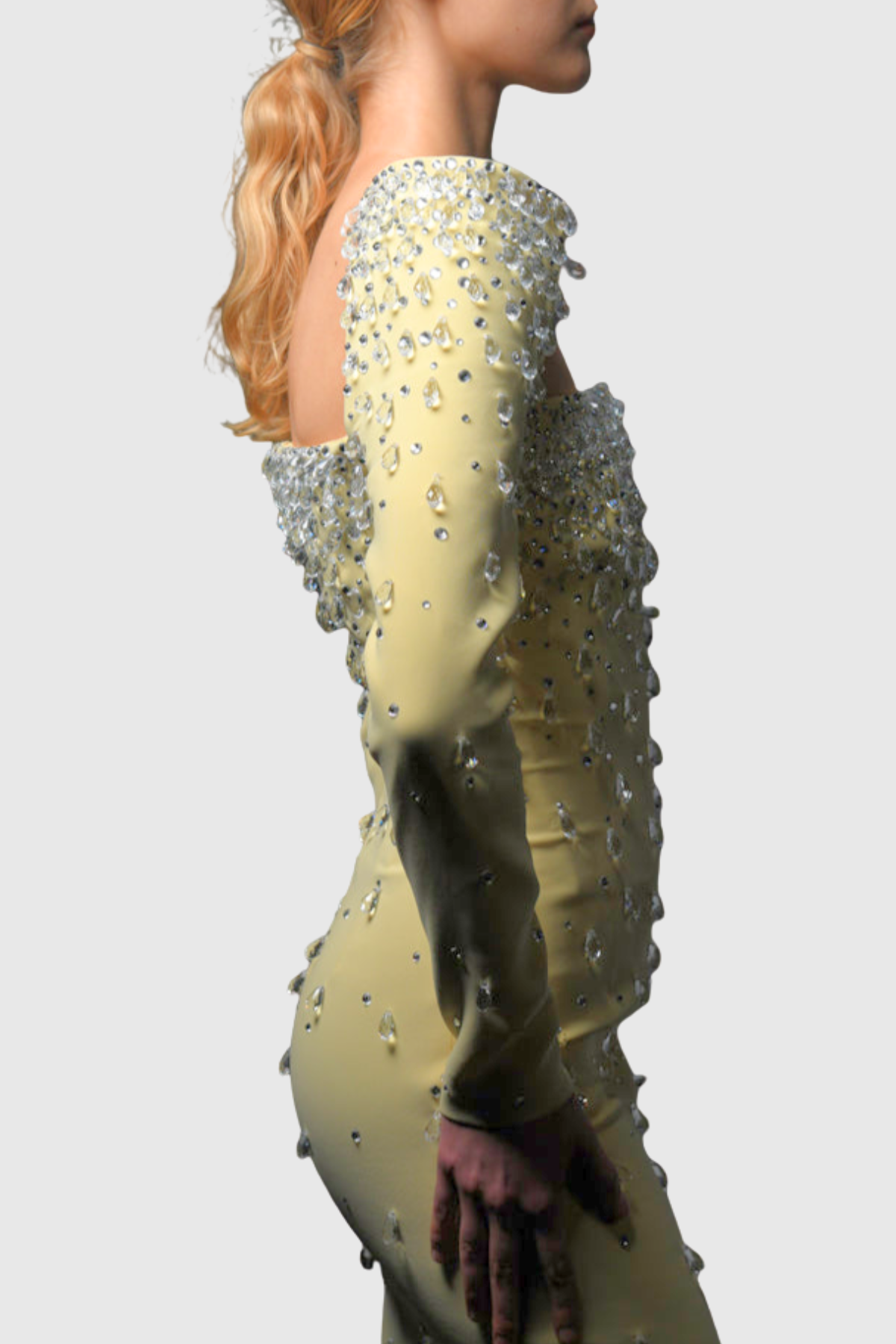 Bentla Crystal Embellished Maxi Dress - Yellow
