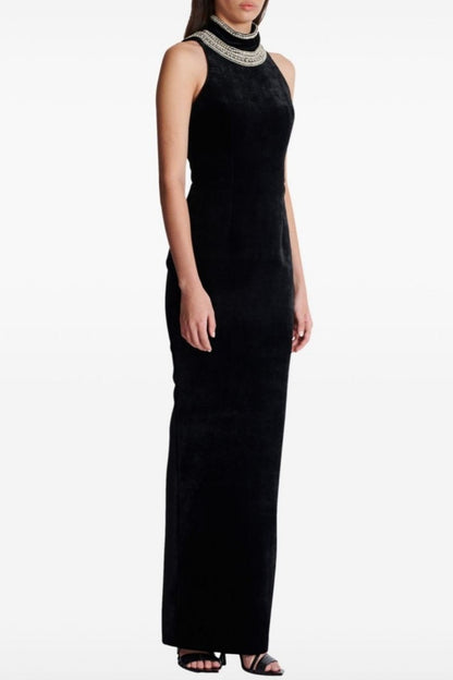 Beopa Crystal Embellished Backless Maxi Dress