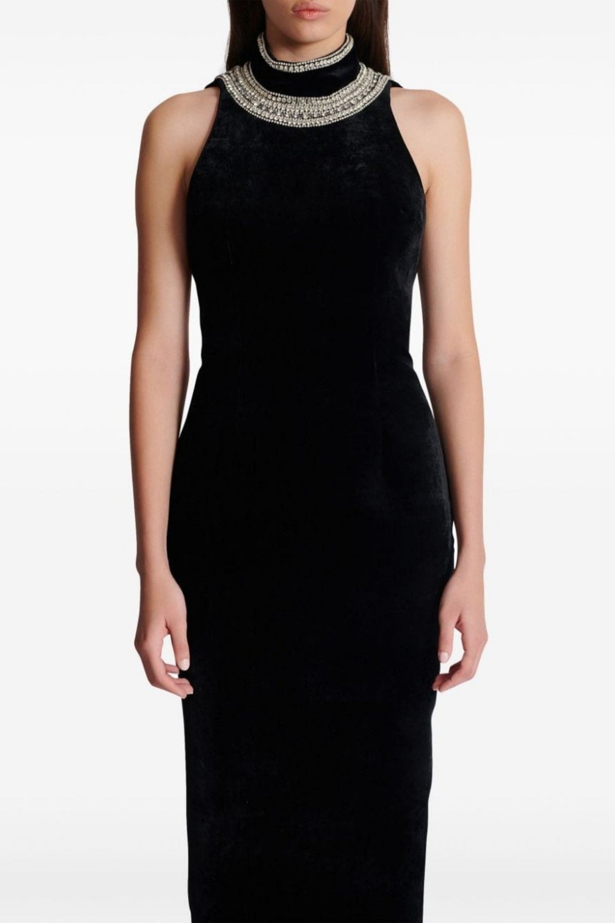 Beopa Crystal Embellished Backless Maxi Dress