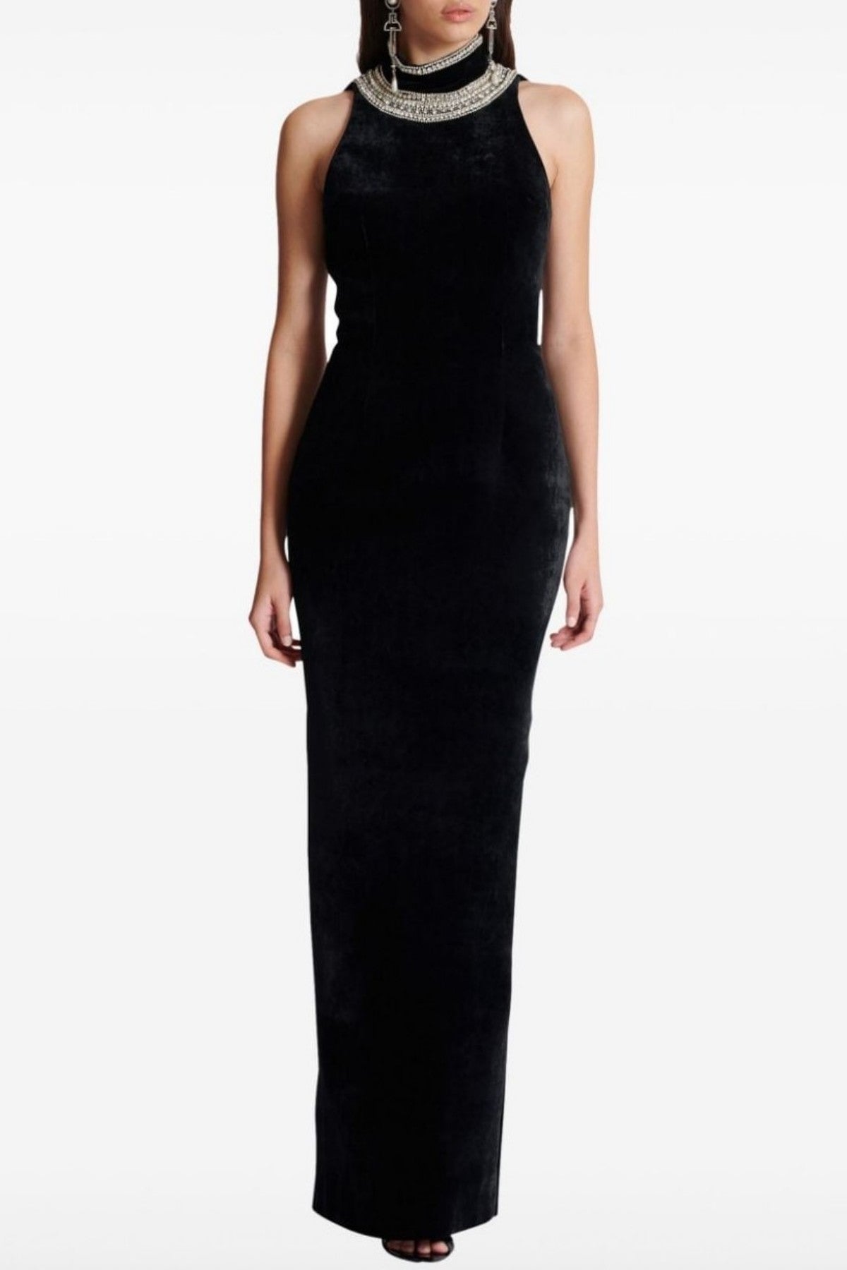 Beopa Crystal Embellished Backless Maxi Dress