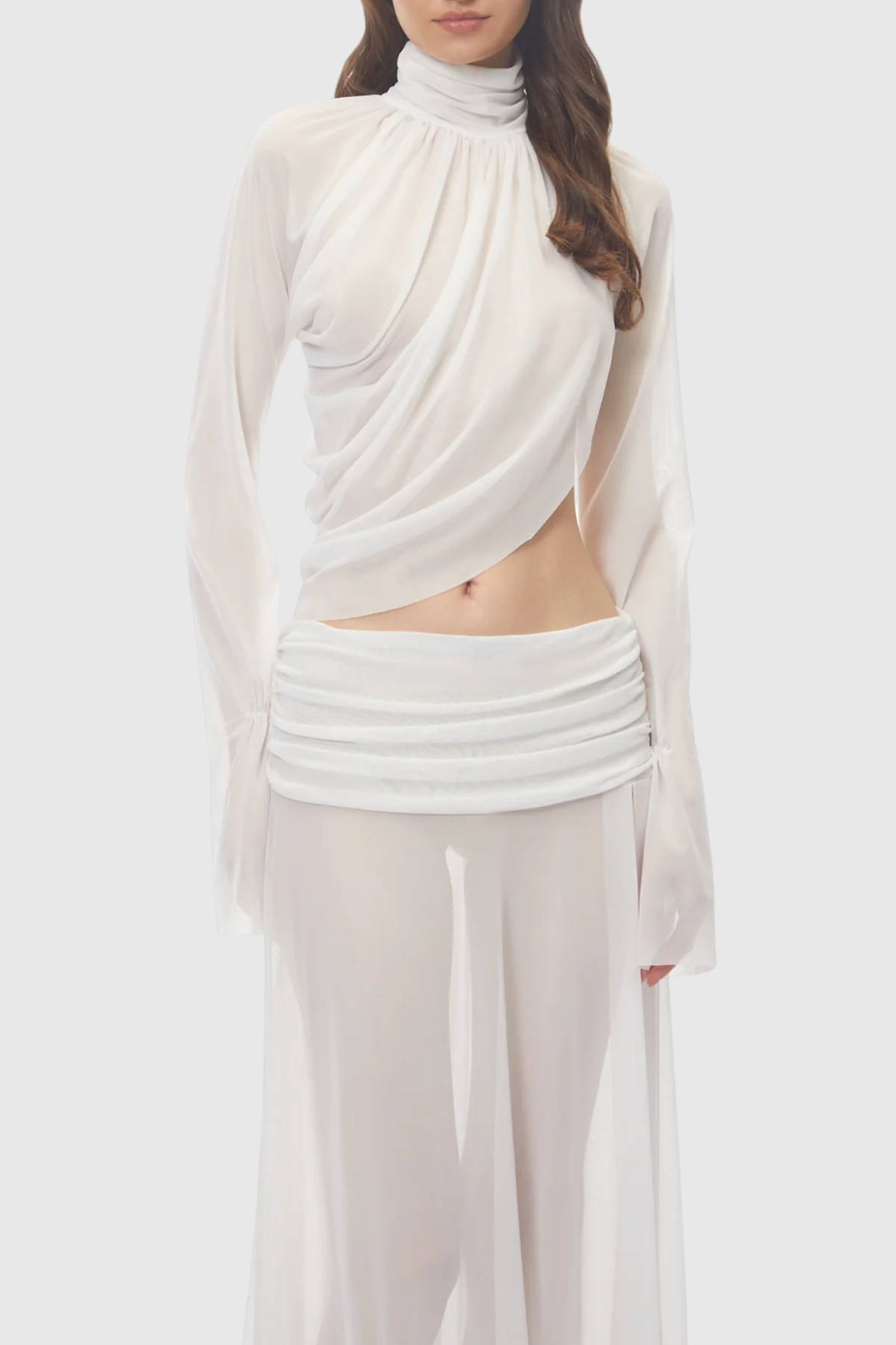 Berenica Asymmetric Top & Ruched Maxi Skirt Set