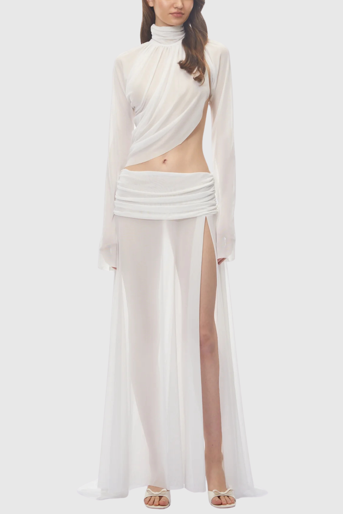 Berenica Asymmetric Top & Ruched Maxi Skirt Set
