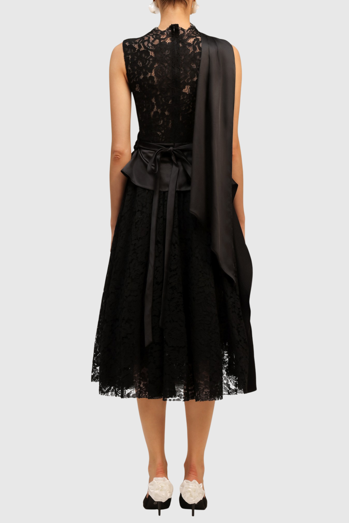 Bertila Lace Asymmetrical Midi Dress