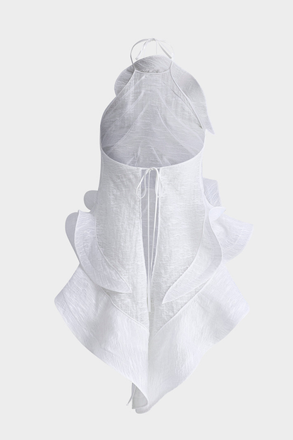 Beryl Wave Ruffle Top