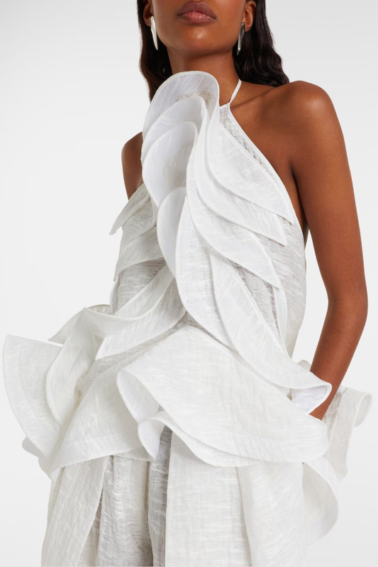 Beryl Wave Ruffle Top