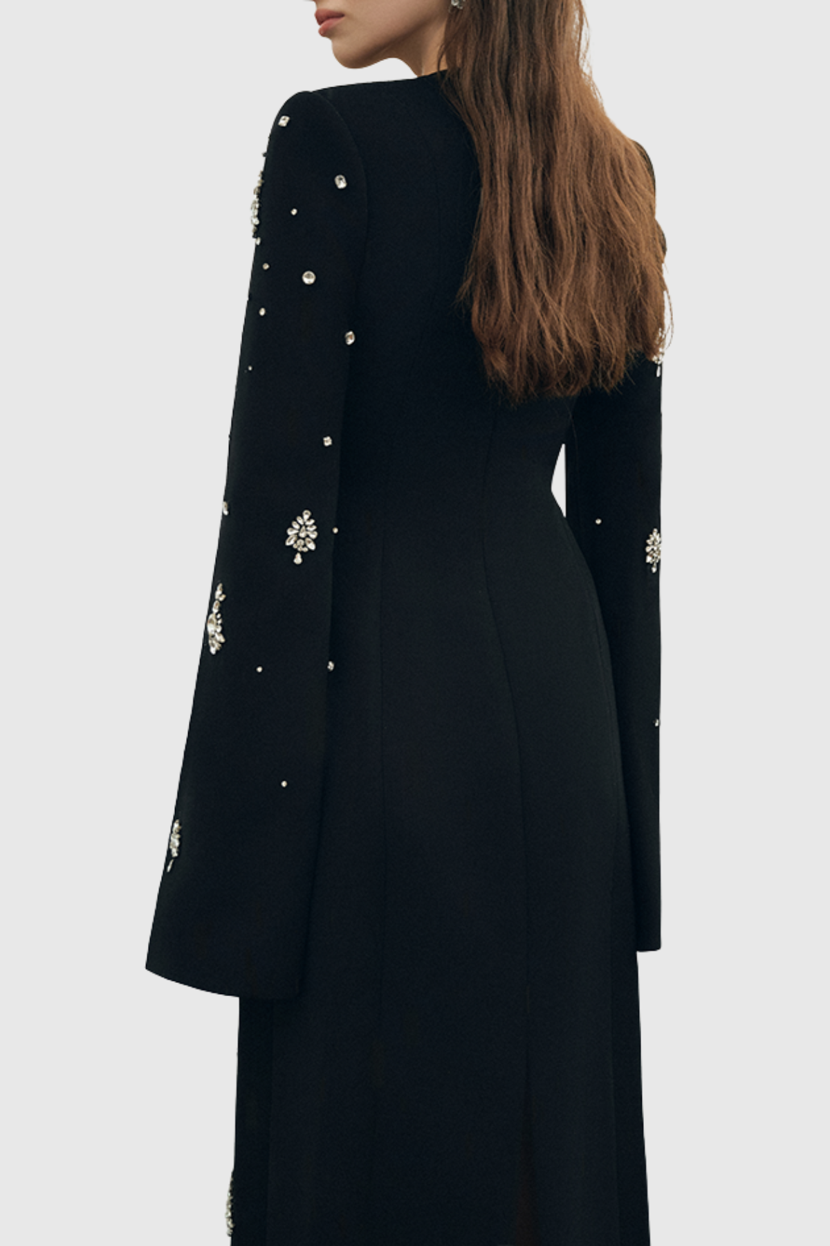 Bettina Crystal Embellished Split Sleeve Maxi Dress