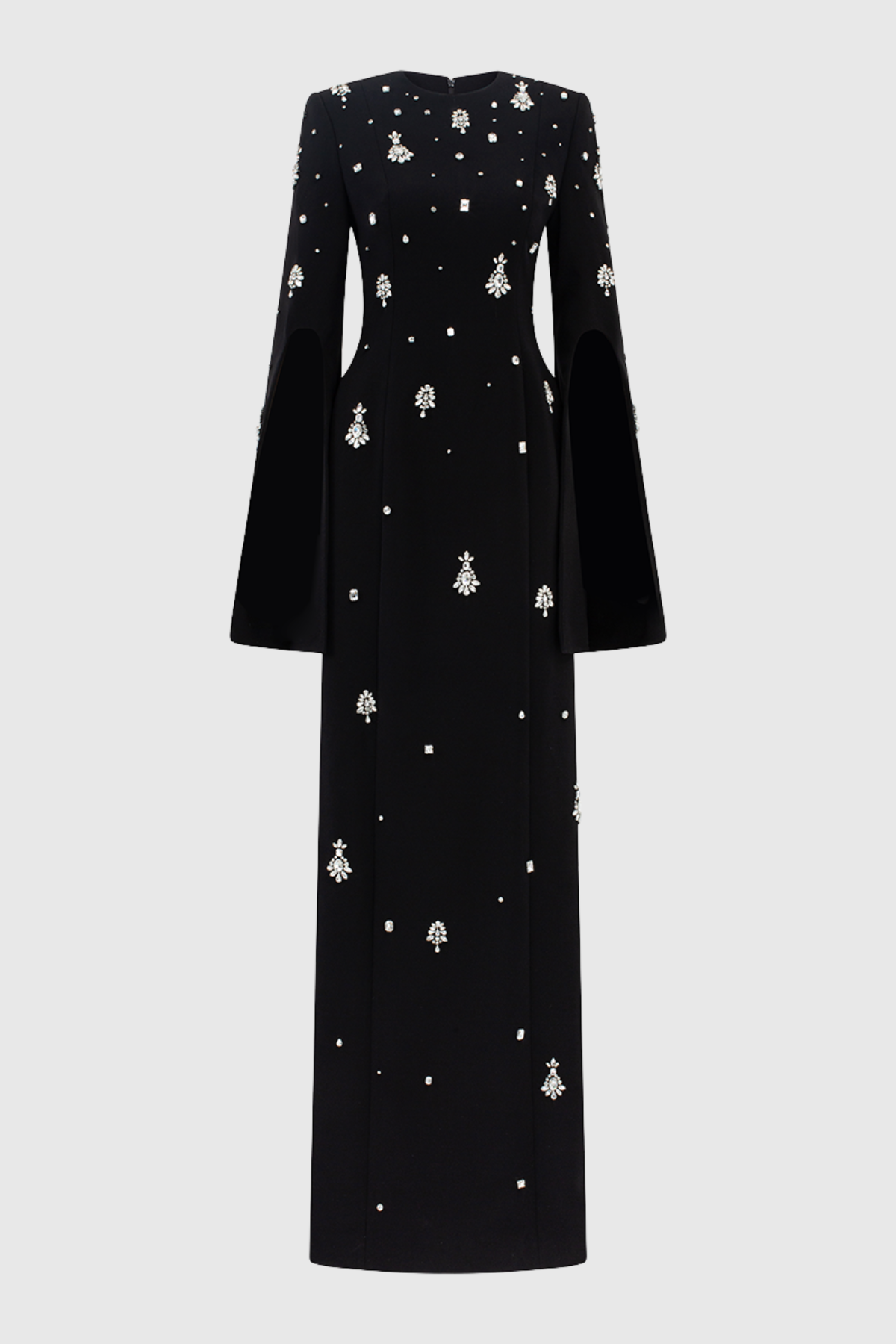 Bettina Crystal Embellished Split Sleeve Maxi Dress