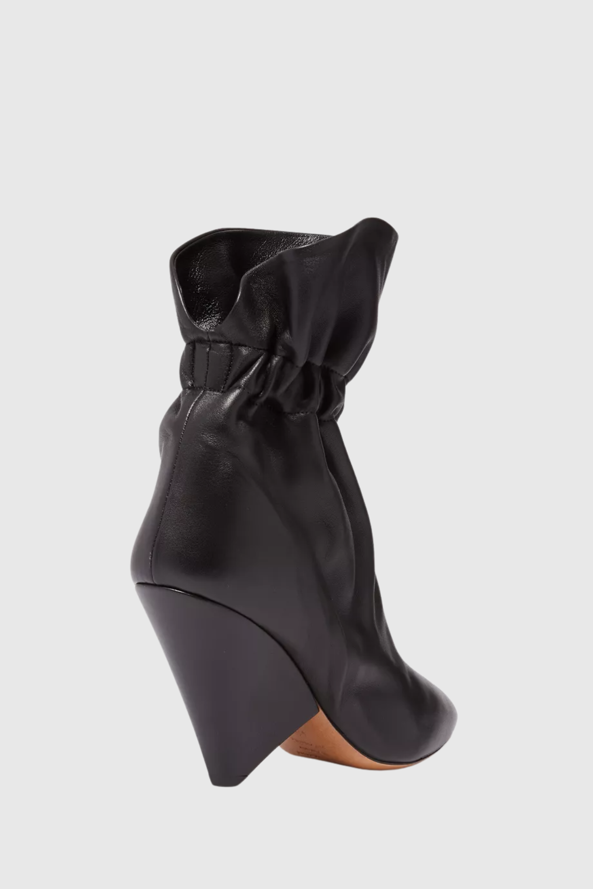 Bevin Gathered Leather Ankle Boots