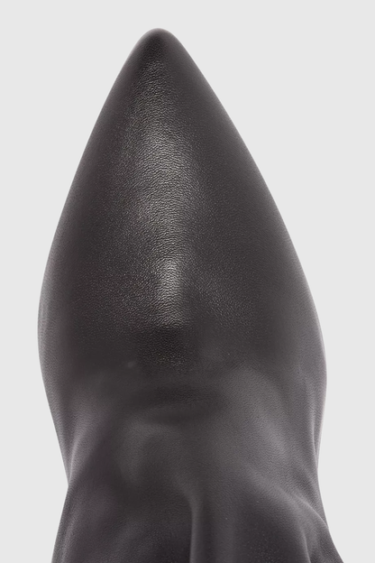Bevin Gathered Leather Ankle Boots