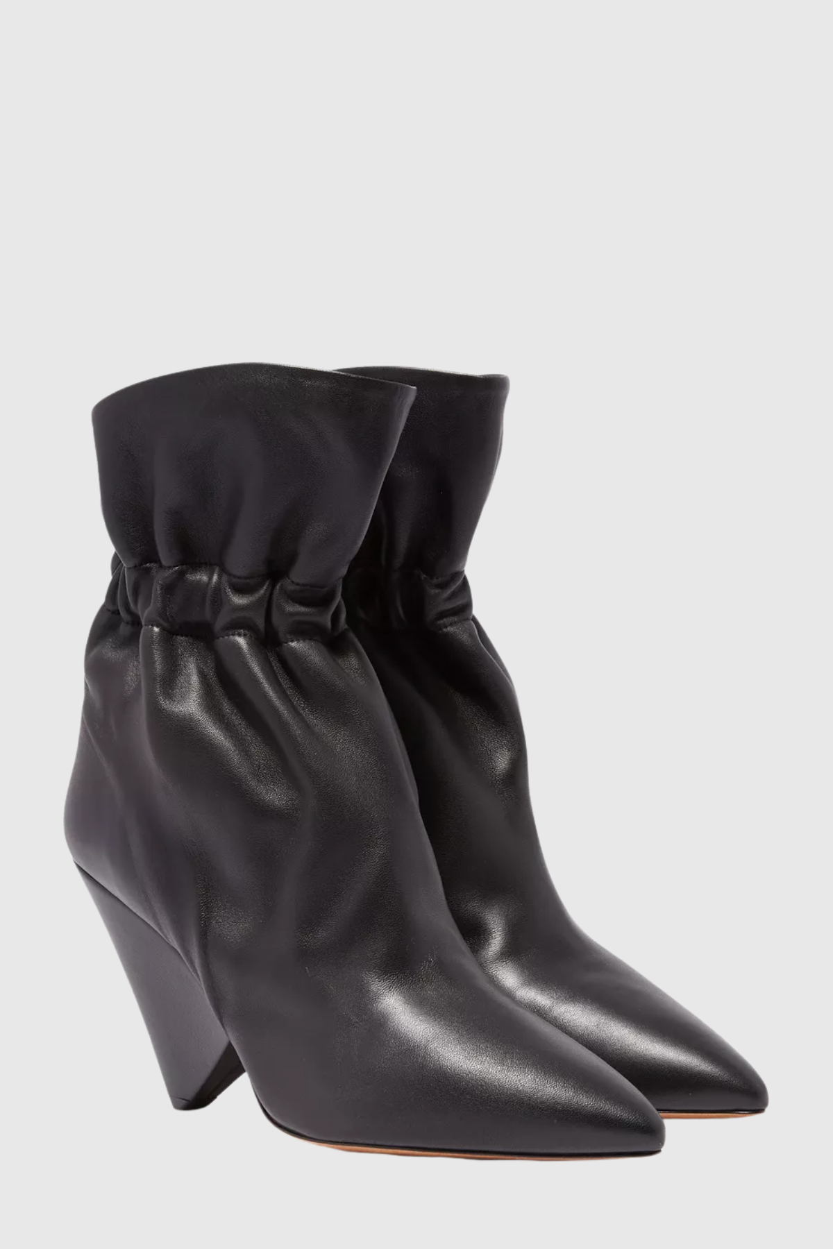 Bevin Gathered Leather Ankle Boots