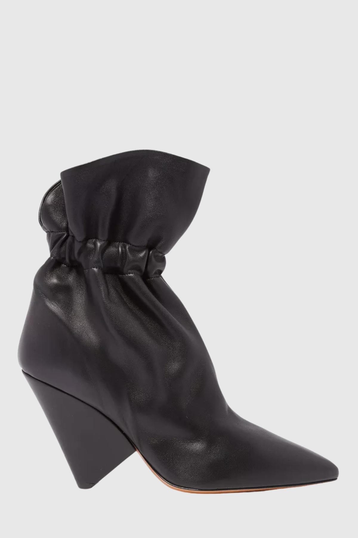 Bevin Gathered Leather Ankle Boots