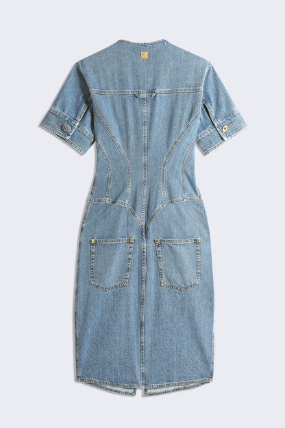 Bisho Corset Denim Midi Dress