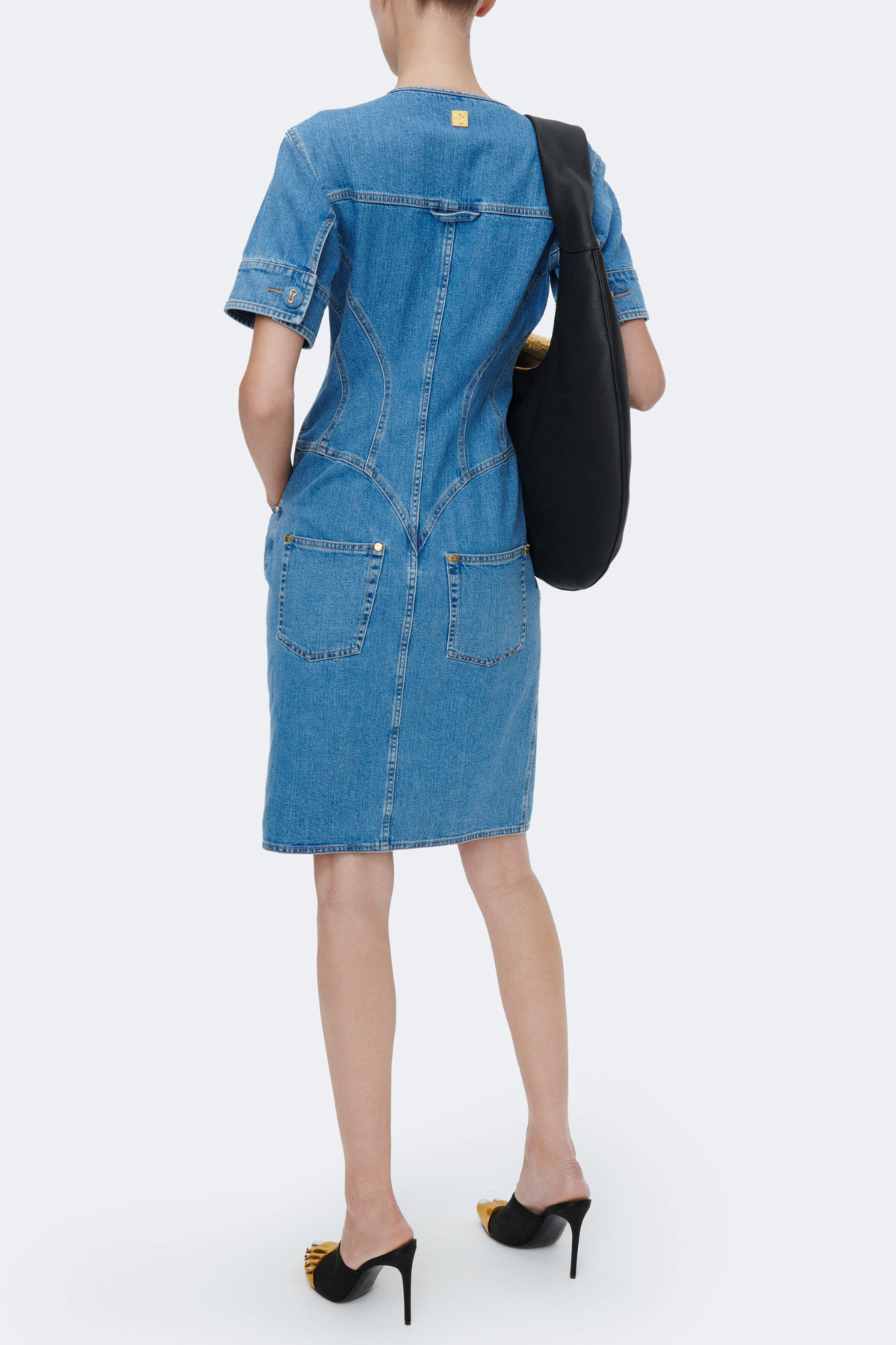 Bisho Corset Denim Midi Dress