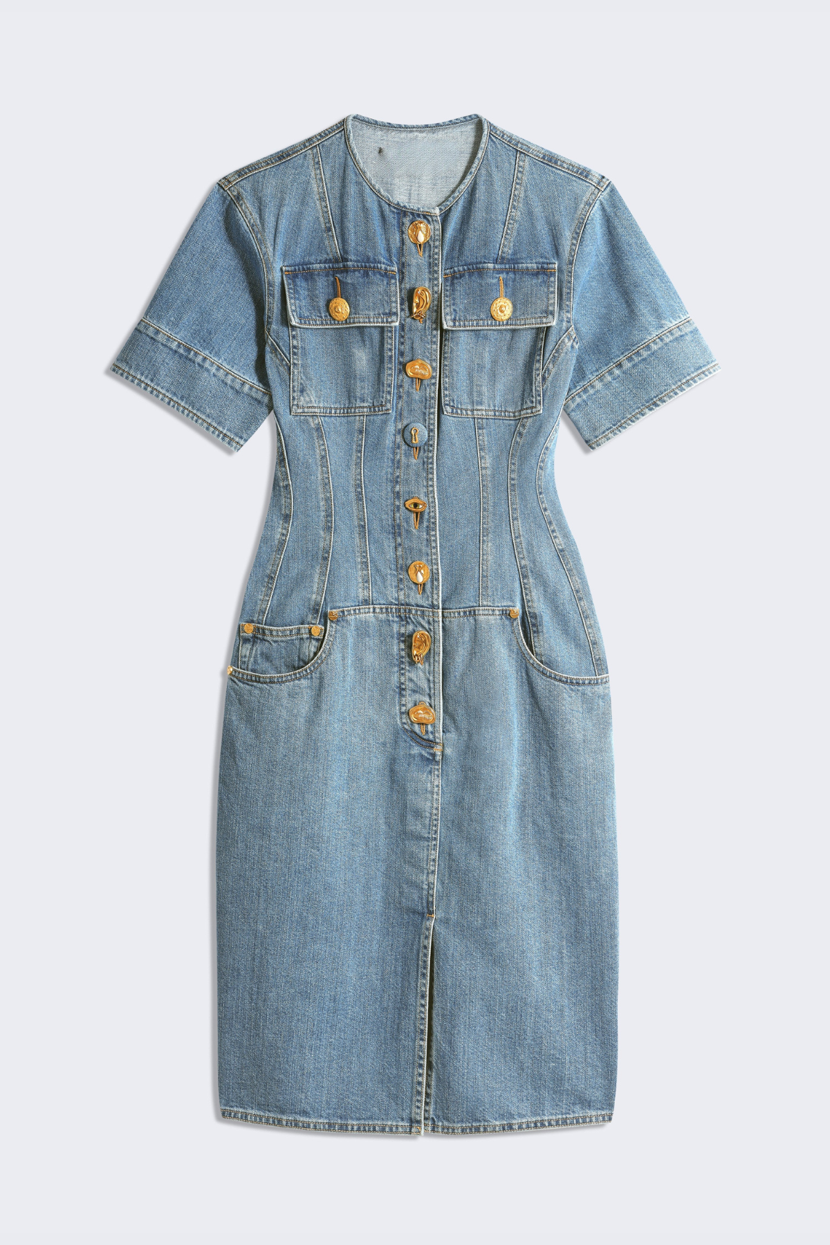Bisho Corset Denim Midi Dress