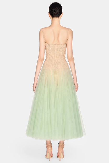 Bitzer Mint Ombre Lace Jacquard Midi Dress