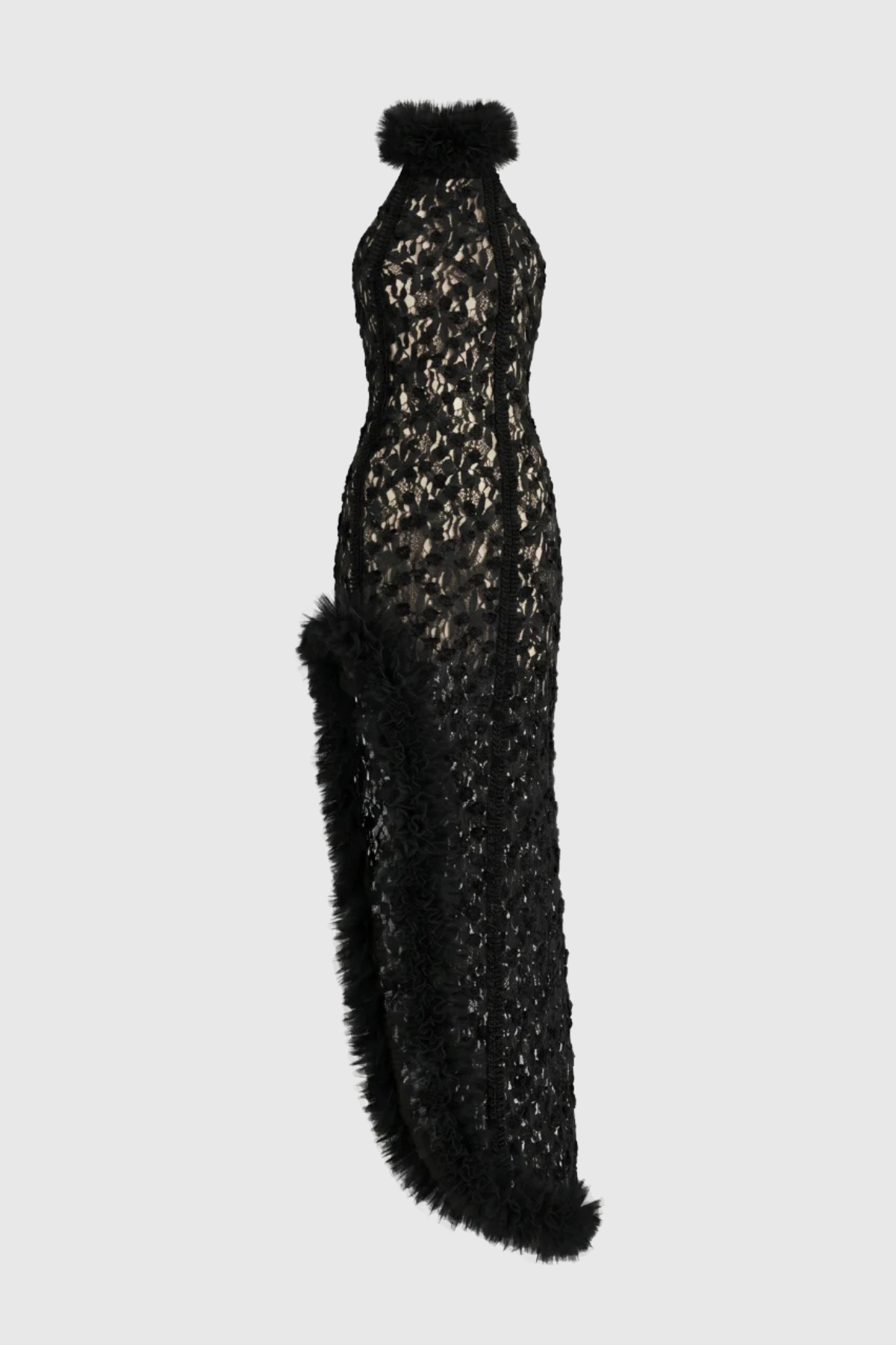 Blakela Asymmetric Lace Split Maxi Dress