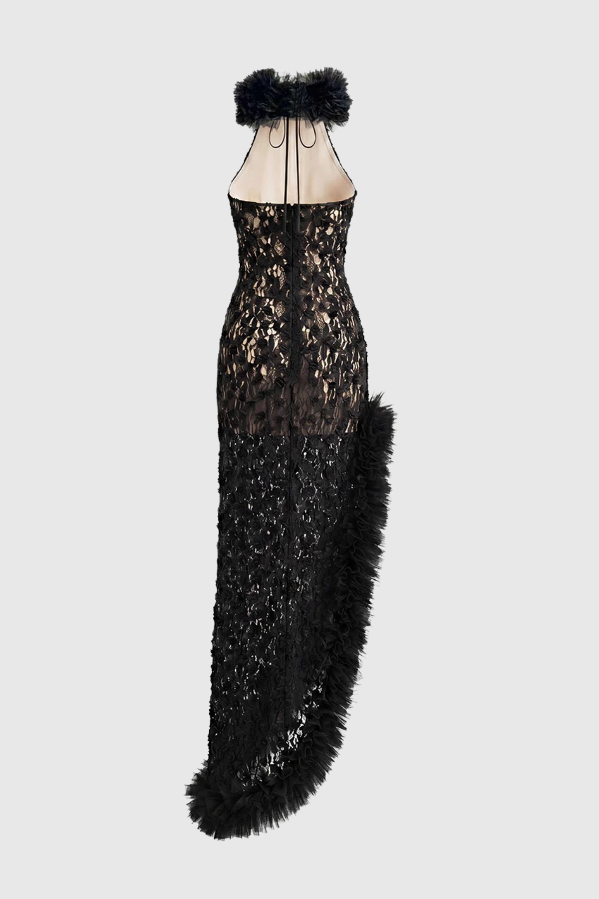 Blakela Asymmetric Lace Split Maxi Dress