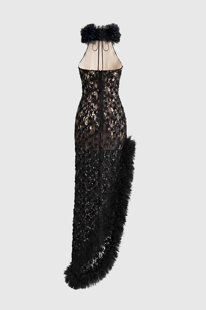 Blakela Asymmetric Lace Split Maxi Dress