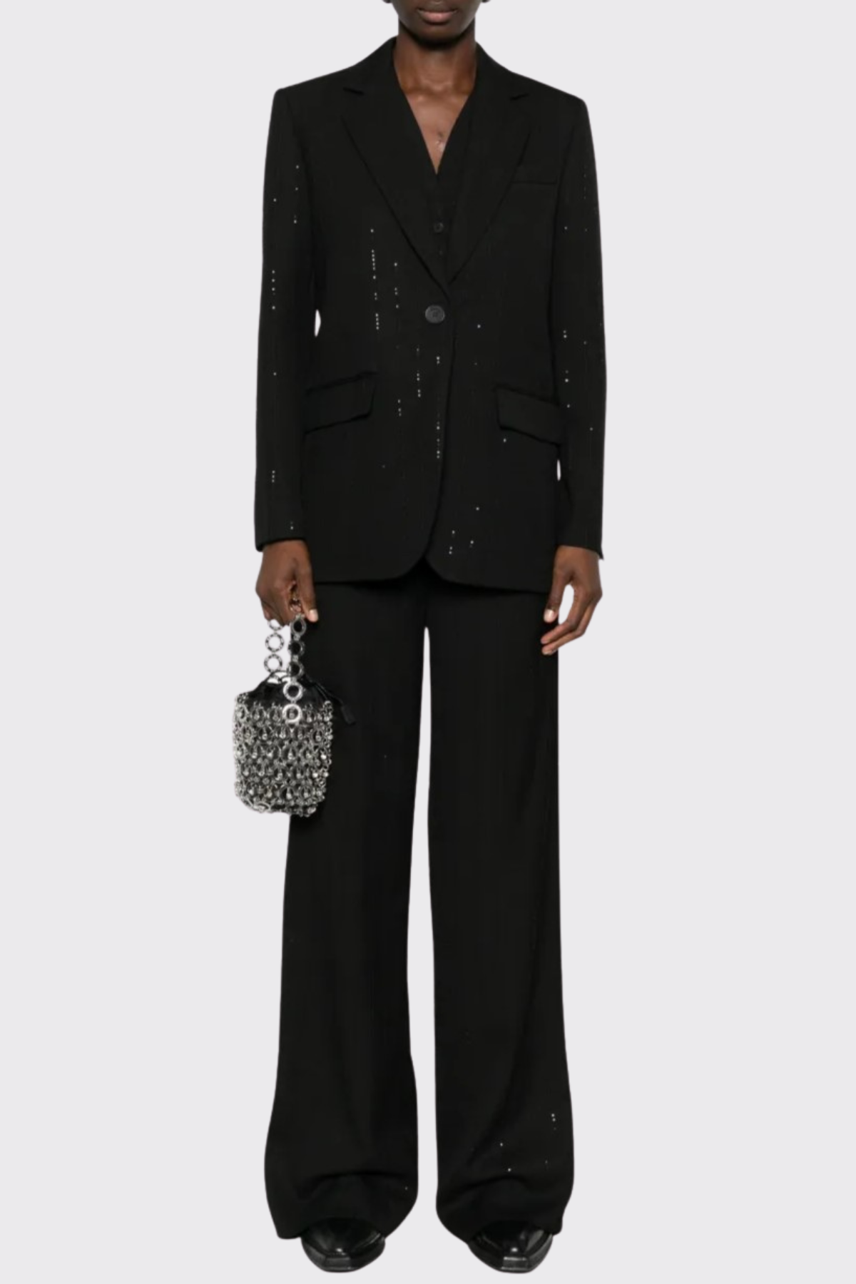 Bodana Sequin Embellished Blazer & Pants Set