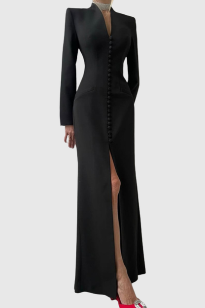 Bohama Buttoned Maxi Dress - Black