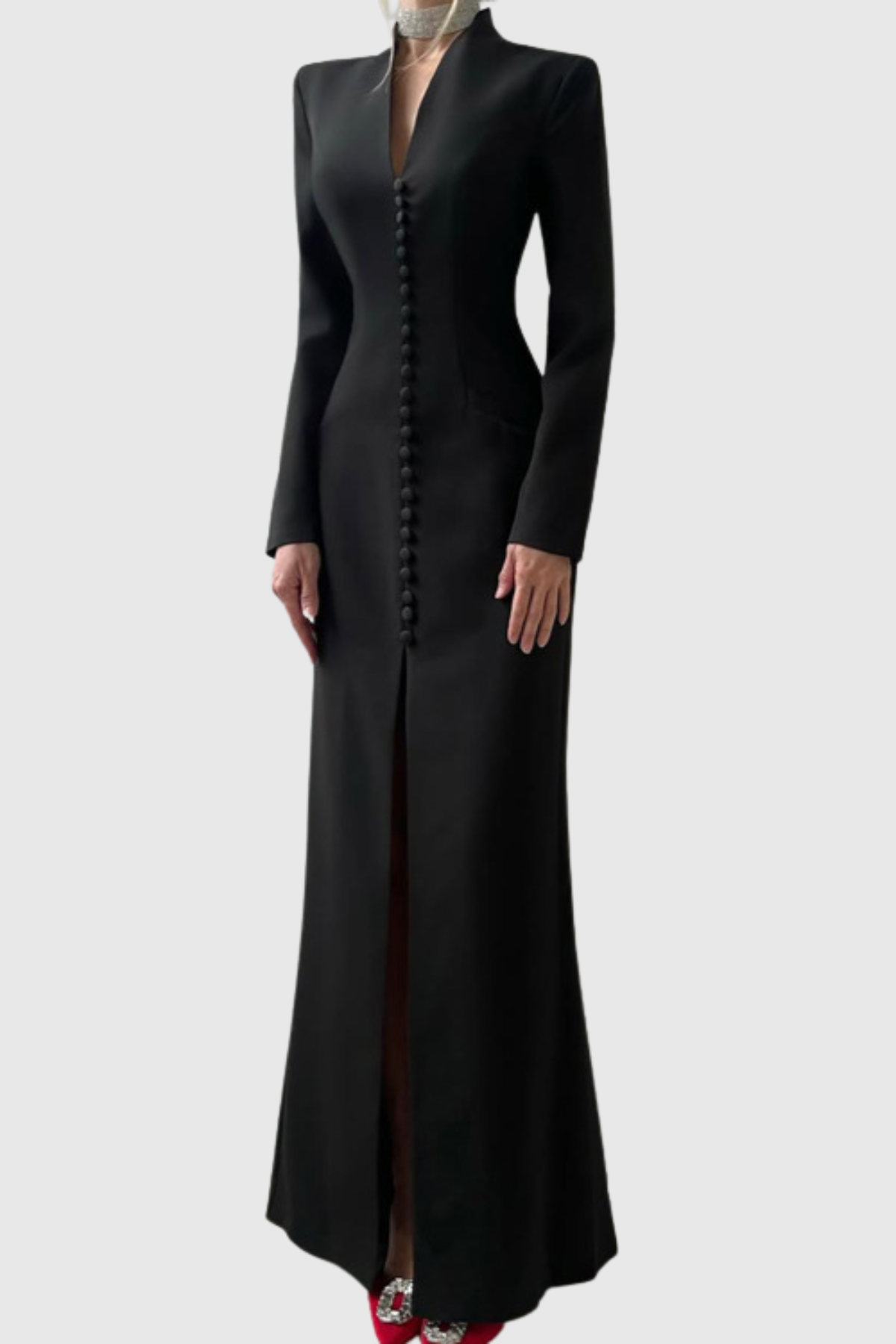 Bohama Buttoned Maxi Dress - Black