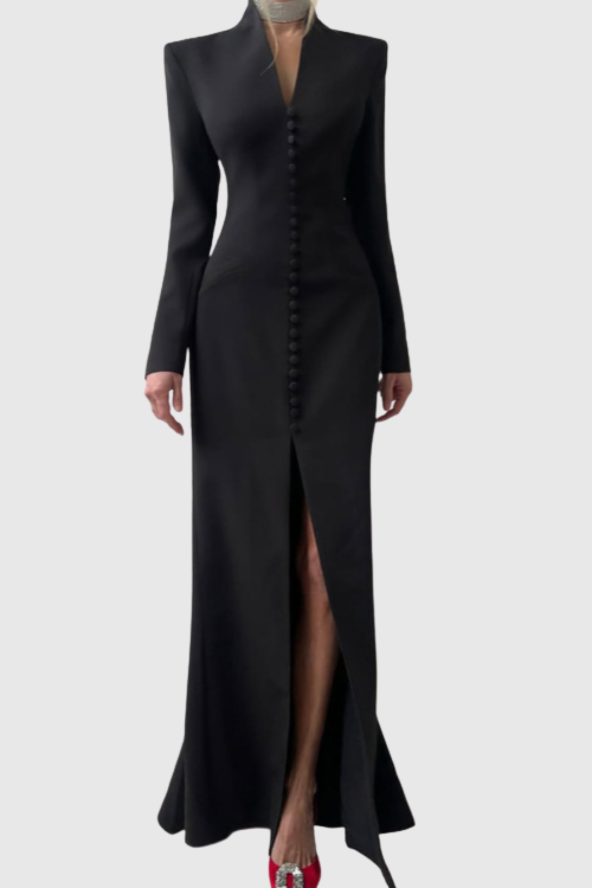Bohama Buttoned Maxi Dress - Black