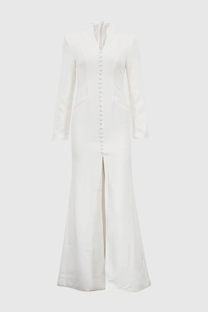 Bohama Buttoned Maxi Dress - White