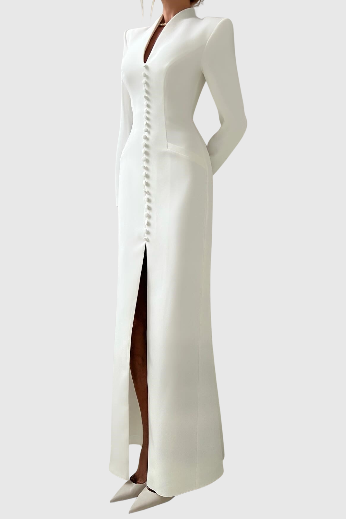 Bohama Buttoned Maxi Dress - White