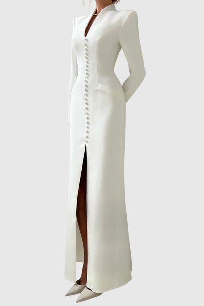 Bohama Buttoned Maxi Dress - White