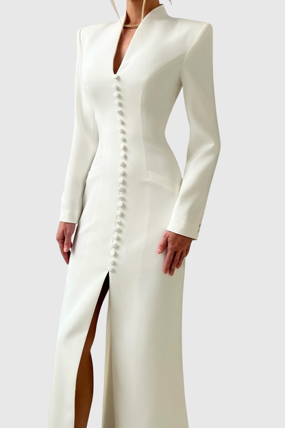 Bohama Buttoned Maxi Dress - White