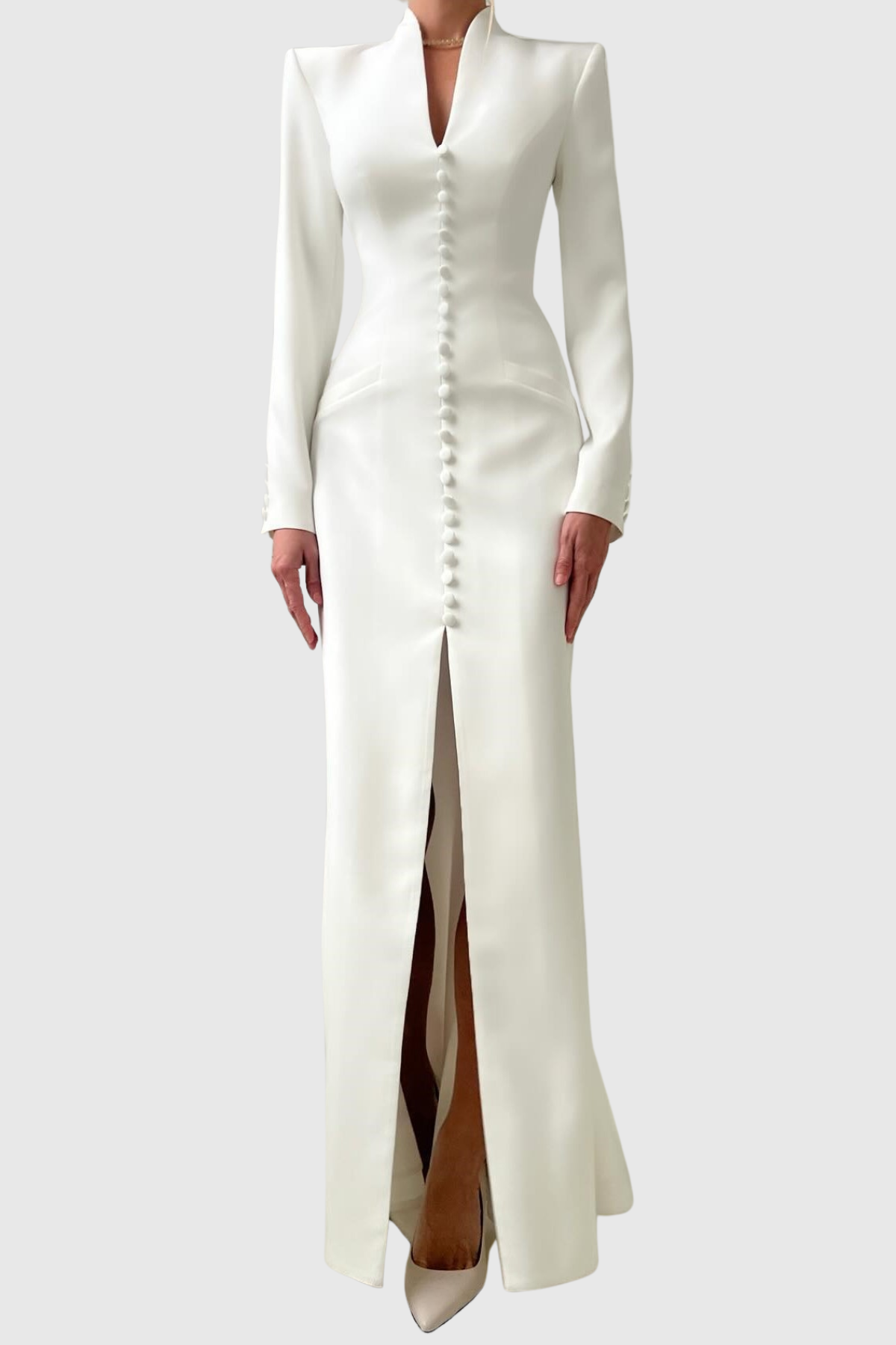 Bohama Buttoned Maxi Dress - White