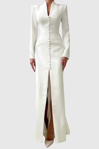 Bohama Buttoned Maxi Dress - White