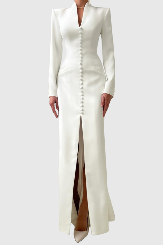 Bohama Buttoned Maxi Dress - White