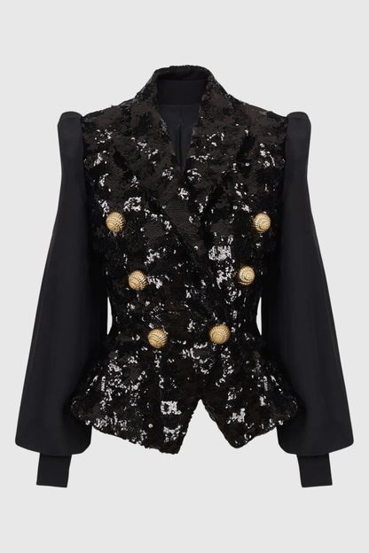 Boibe Sequin Double Breasted Blazer