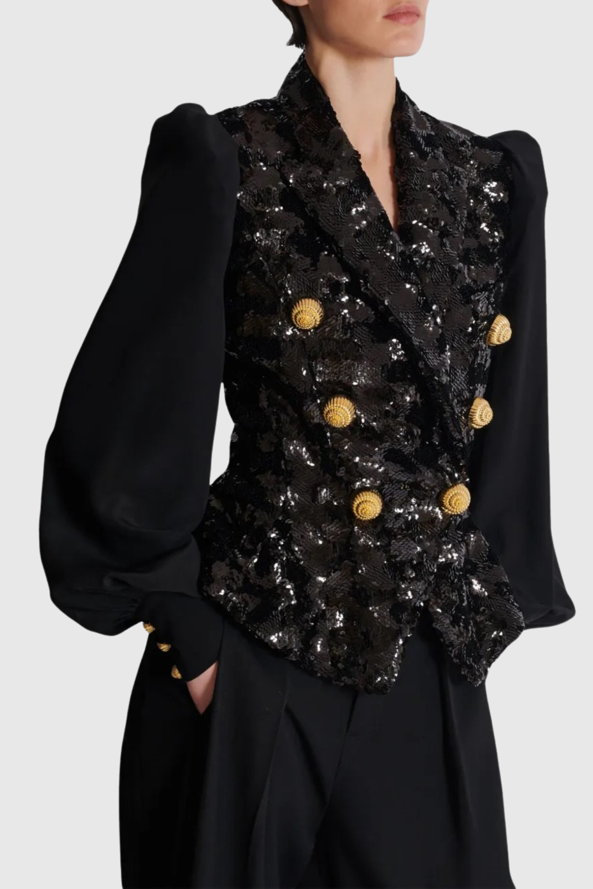 Boibe Sequin Double Breasted Blazer