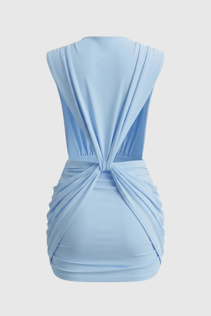 Boonea Draped Mini Dress - Blue