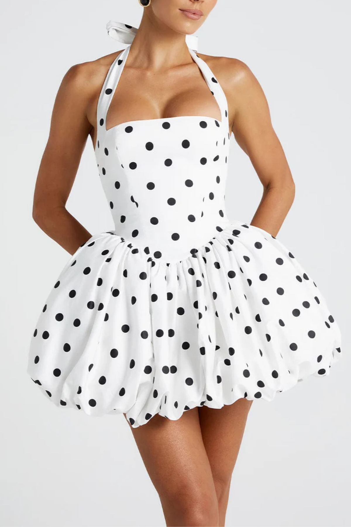 Bracka Halter Polka Dot Mini Dress