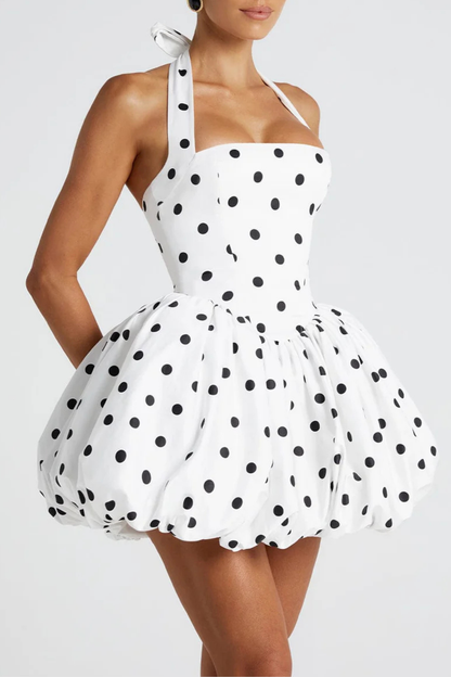 Bracka Halter Polka Dot Mini Dress