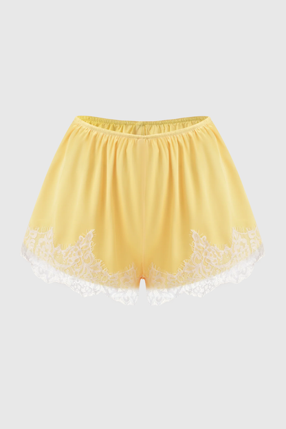 Bradfea Lace Top & Shorts Set - Yellow