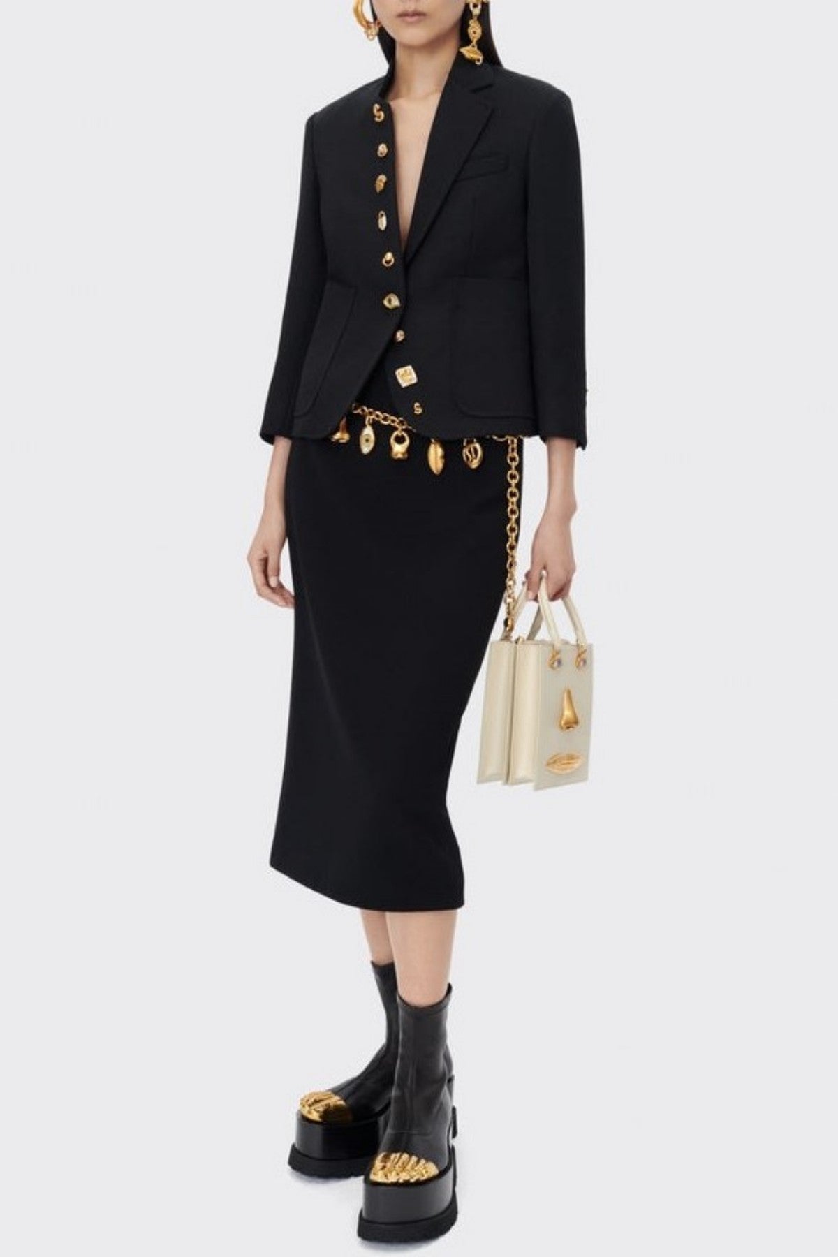 Brakia Asymmetric Buttoned Embellished Blazer