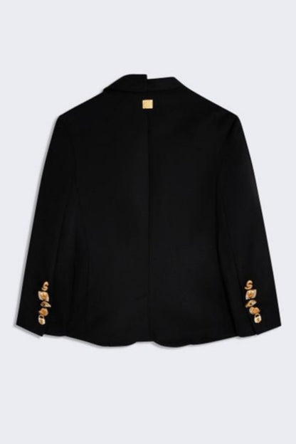 Brakia Asymmetric Buttoned Embellished Blazer
