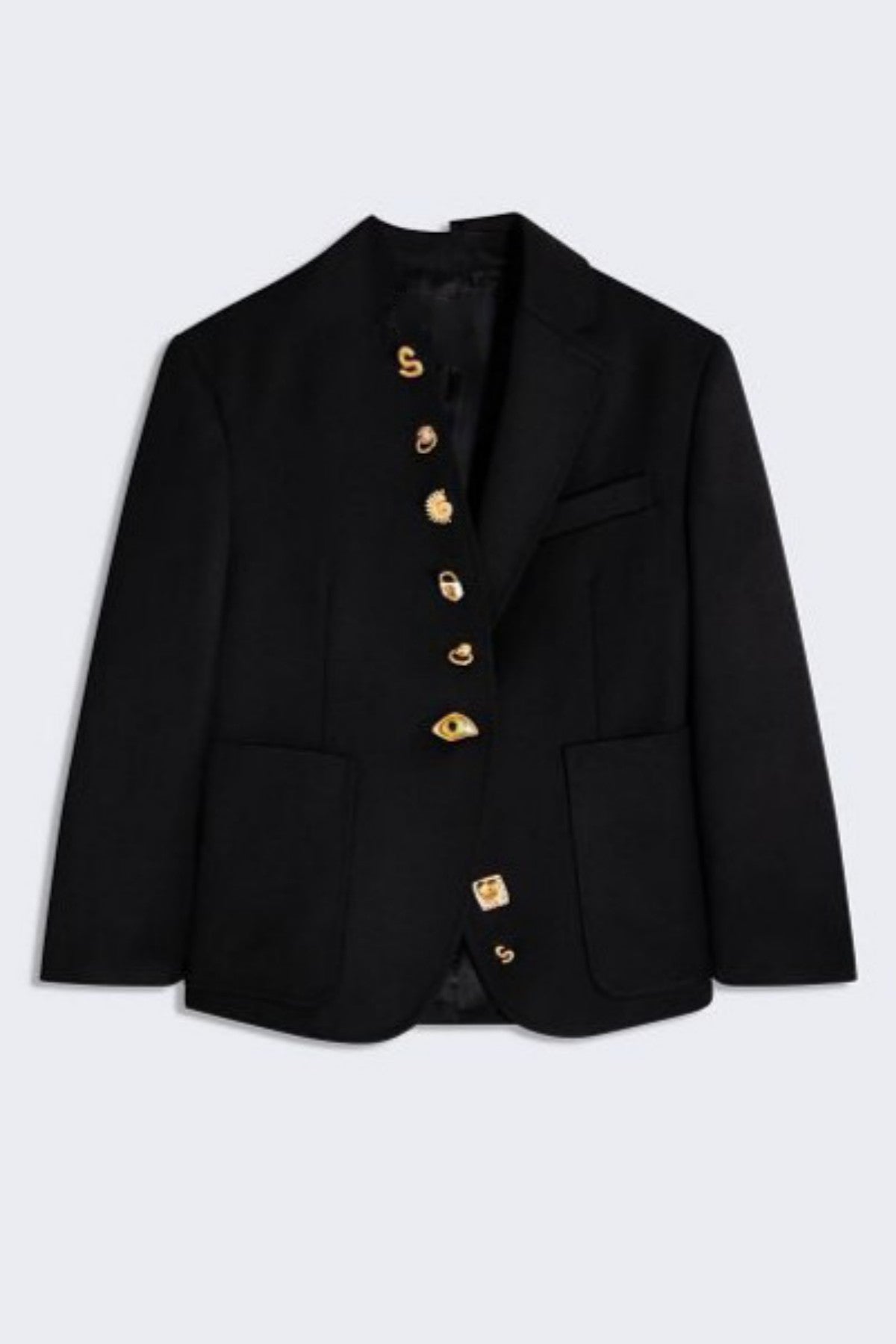 Brakia Asymmetric Buttoned Embellished Blazer