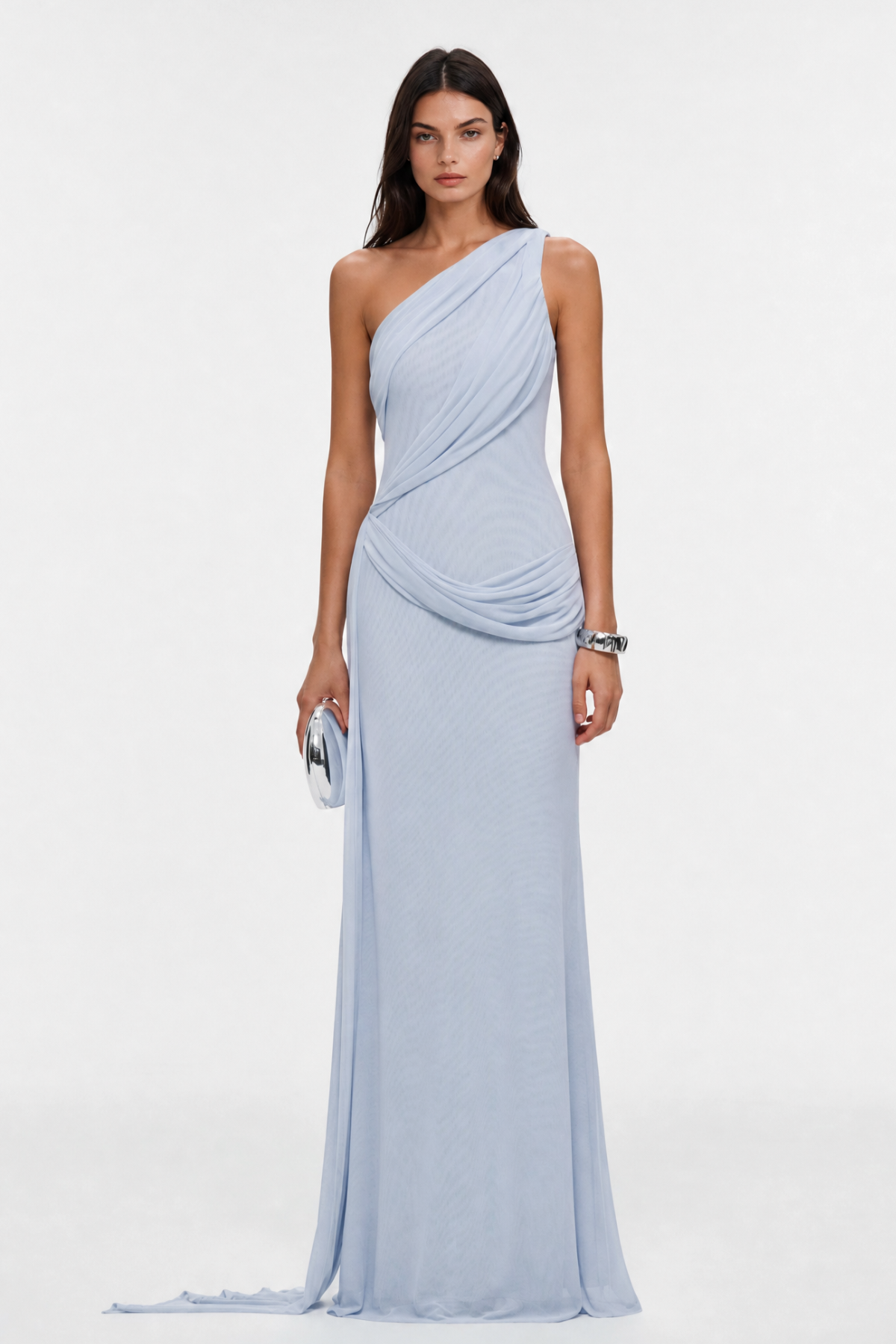 Brancz One Shoulder Draped Maxi Dress - Blue