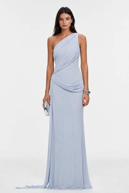Brancz One Shoulder Draped Maxi Dress - Blue