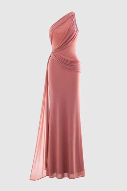 Brancz One Shoulder Draped Maxi Dress - Pink