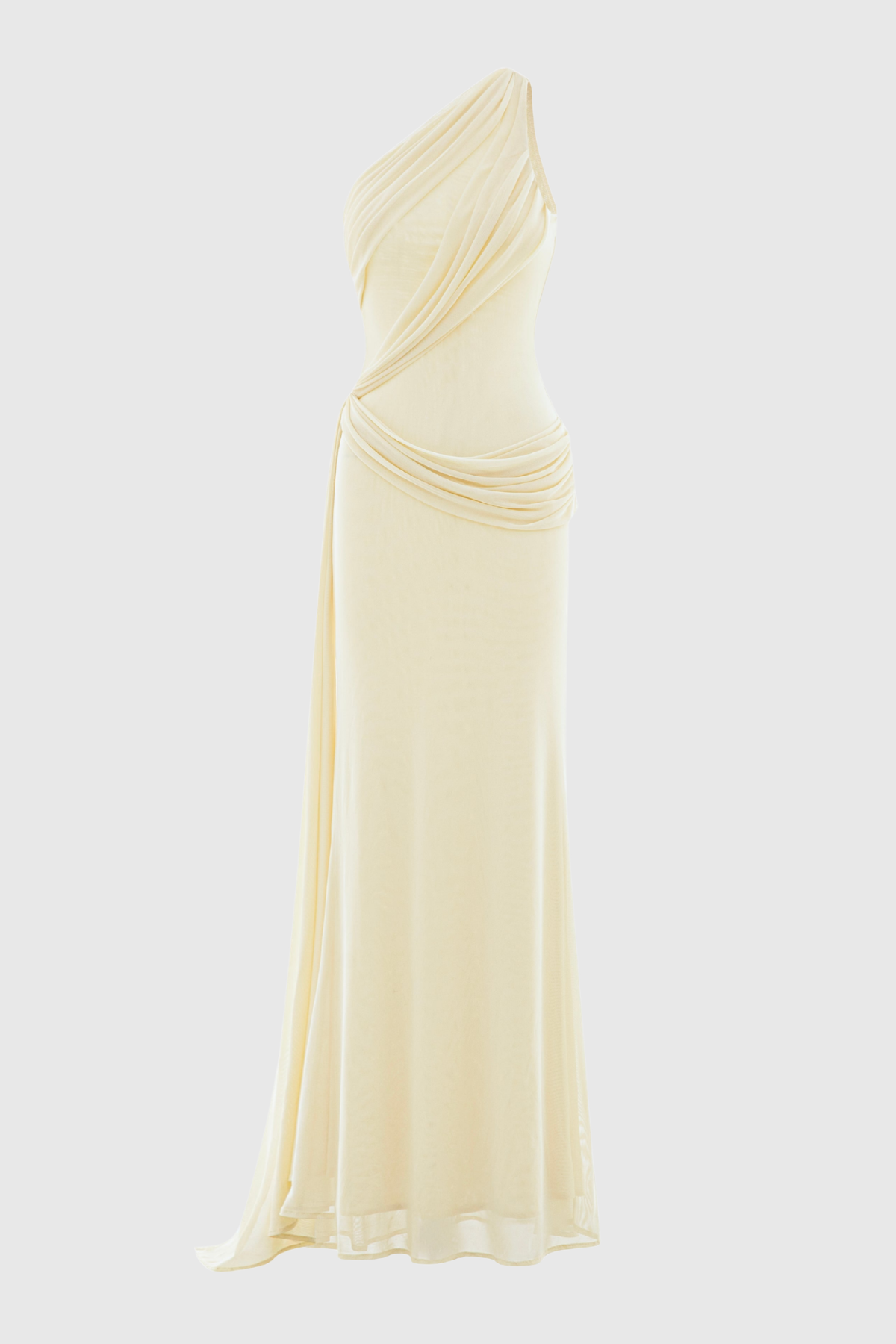 Brancz One Shoulder Draped Maxi Dress - Yellow