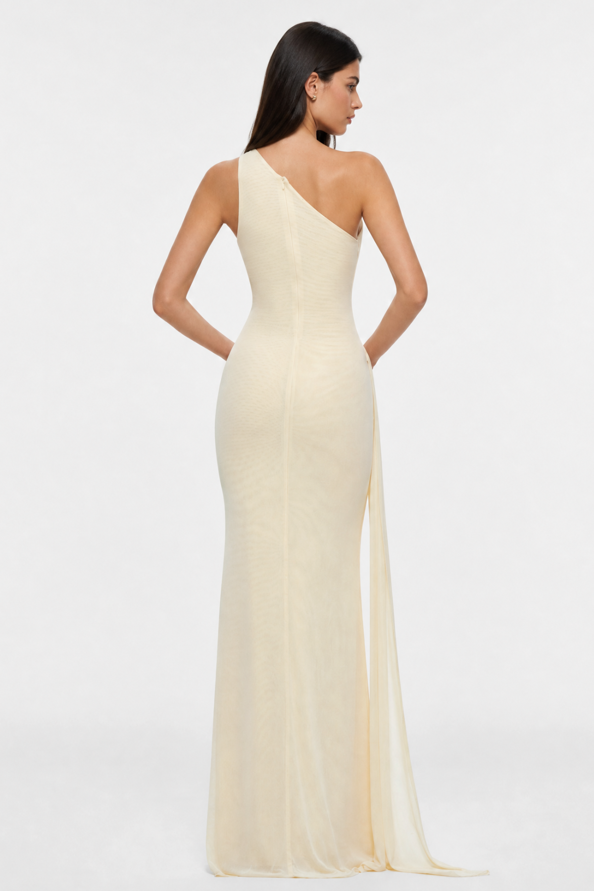 Brancz One Shoulder Draped Maxi Dress - Yellow