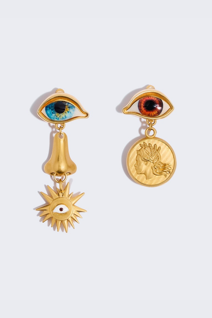 Branso Eyes Asymmetric Earrings