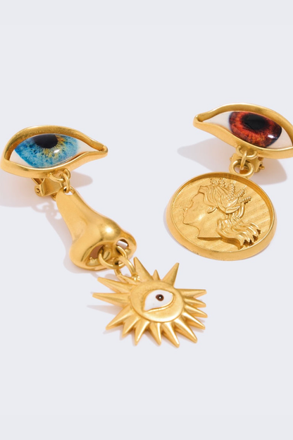 Branso Eyes Asymmetric Earrings